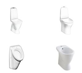 Унитазы, писсуары, биде и комплектующие