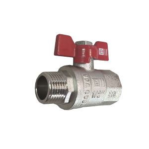 Кран шар. «Elleven''  1/2»  г/ш (бабочка) (никель)