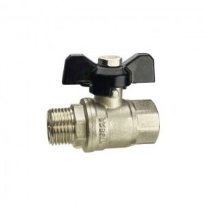 Кран шар. REMSAN  3/4" Ш/г никель (бабочка)