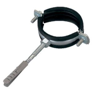 Хомут с резинкой 1"  (32-37) со шпилькой и дюбелем