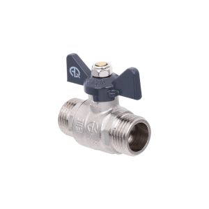 Кран шар. «AQualinkI''  1/2»  ш/ш (бабочка) (никель)