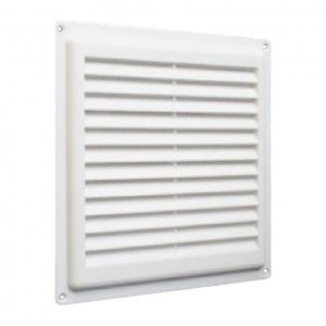 Решетка вент. 300*300 белая с сеткой (люкс)
