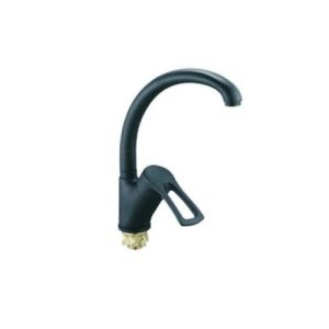 Смеситель «ZEGOR» (YUB4-А181КВ) кухня Утка/Черный/гайка Ф40