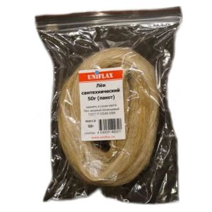 Лен сантехнический  (50 гр) п/э пакет чесаный моченцовый UNIFLAX