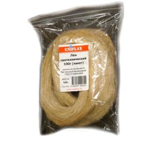Лен сантехнический  (100 гр) п/э пакет чесаный моченцовый UNIFLAX