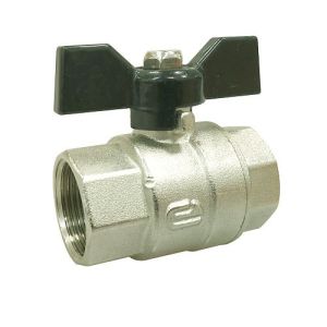 Кран шар. «ONDO»  1"  г/г (бабочка)  никель