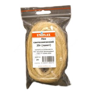 Лен сантехнический  (20 гр) п/э пакет чесаный моченцовый UNIFLAX