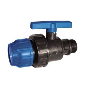 ПНД Кран обжим Ф32х1/2" наруж.резьба  (PN 16)