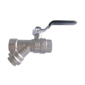 Кран шар фильтром 1/2" (ручка) никель  REMSAN