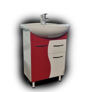 Тумба «АНТИК-55»  1 ящик/верх. Волна Красный Декор