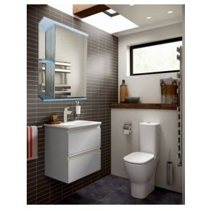 Зеркало-шкаф «Николь -600» «Декор синий перламутр»