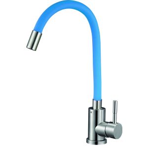 Смеситель «Solone» (EZA4- F090BU) Утка нерж.Гибк.Голубой изл./г