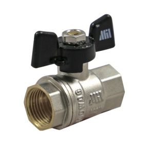 Кран шар. «Millennium»  1/2"  г/г (бабочка) никель