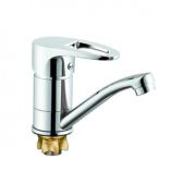 Смеситель «ZEGOR» (PED4-B180) кухня 1-рук/ гайка/ корот. излив (Lt)