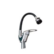Смеситель «aQuaDv» Кухня/Утка/Гибкий/Черный излив на гайке без подв.(510-02)