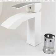 Смеситель «LEMEN» D35 для умывал./Белый/Нерж/гайка (G 11312W)