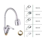 Смеситель «aQuaDv» Кухня/Утка/Гибкий излив на гайке без подв.(502-03)