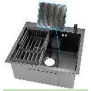 Мойка нерж. ML-5050MG Врезн. 500*500*220 цвет графит