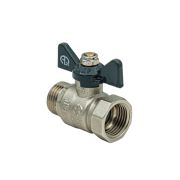 Кран шар. «AQualinkI''  1/2»  ш/г (бабочка) (никель)