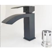 Смеситель «LEMEN» D35 для умывал./Черный/Нерж/гайка (G 11312E)