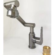 Смеситель «LEMEN» D35 Кухня/Изогнутый излив/Нерж. Графит (G93005Н1)