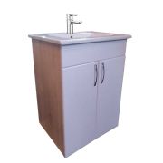 Тумба «КВАДРО 60 »ЛОФТ каркас Дуб санома, фасад белый