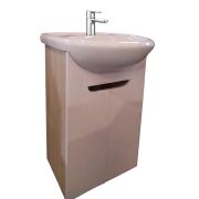 Тумба «УЮТ-55» ЛОРА ЛОФТ каркас Дуб санома, фасад белый (без ручек)