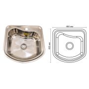 Мойка нерж. SMS 49*48 Врезн (18 см.) т. 0,8мм