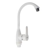 Смеситель «BRIMIX» Кухня/Утка на гайке, из пластика (без подводки) АБС БЕЛЫЙ (592-1)