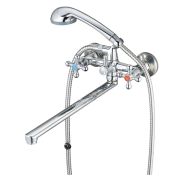 Смеситель «ZEGOR» (DМХ7- В605) ван/душ 1/2 керамика, плоский излив