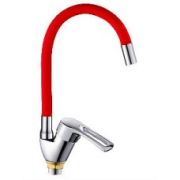 Смеситель «LEMEN» D40 кухня/гибкий Красный излив (LВ 91477-R9)