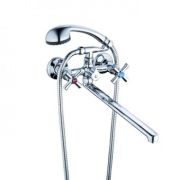 Смеситель «ZEGOR» (DМТ7- В722) ван/душ 1/2 керамика, плоский излив