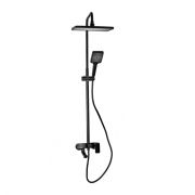 Смеситель «BRIMIX» Стойка душевая из алюминия с квадр. лейками (цвет ЧЕРНЫЙ) (81745)