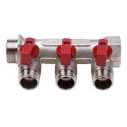 Коллектор резьбовой с кранами 2 вых. 3/4х1/2  (AQualink)